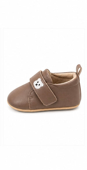 Baby Doe Brown Tedddy Embroidery Loafer - 6-9M Kids Shoes & Socks