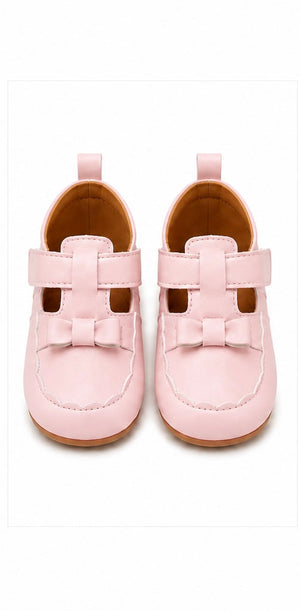 Baby Doe Pink PU Bow Ballerina Prewalker - 6-9M Kids Shoes & Socks