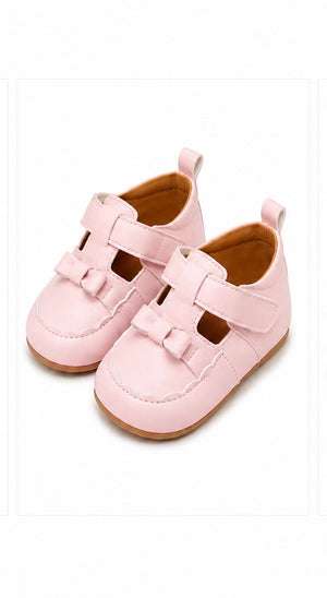 Baby Doe Pink PU Bow Ballerina Prewalker - 6-9M Kids Shoes & Socks