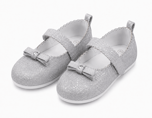 Baby Doe Silver Dazzle Me Ballerina Shoes for Girls - 20 Kids Shoes