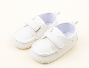 Baby Doe Velcro White Loafers Prewalker | The Mom Store - 6 - 9 months Kids Shoes