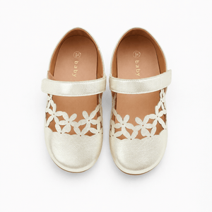 Baby Doe White Flower Power Ballerina Shoes for Girls - 20 Kids Shoes