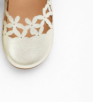 Baby Doe White Flower Power Ballerina Shoes for Girls - 20 Kids Shoes