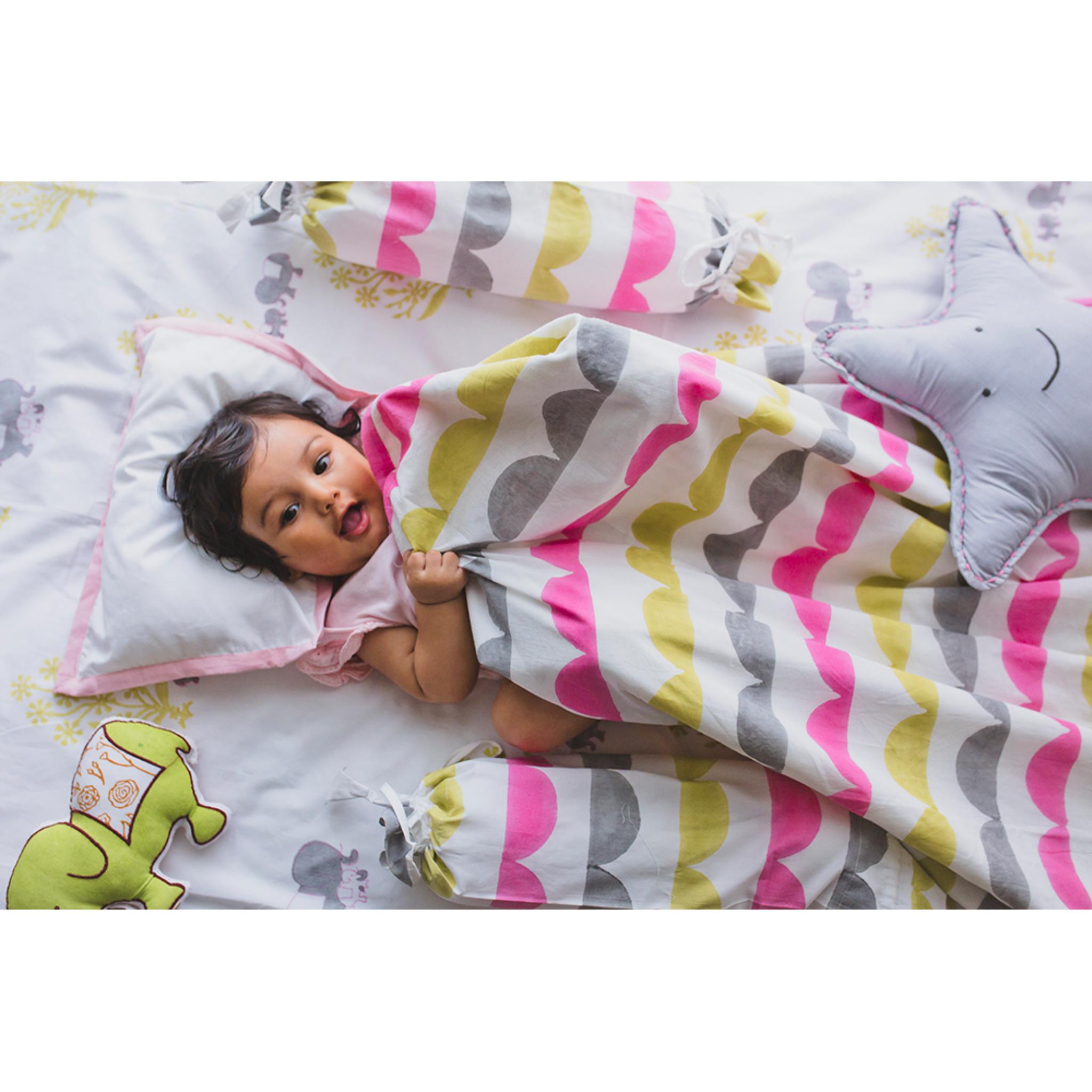 Baby Elephant Cot Set - Grey. - MSY - CSB - 001B - Grey