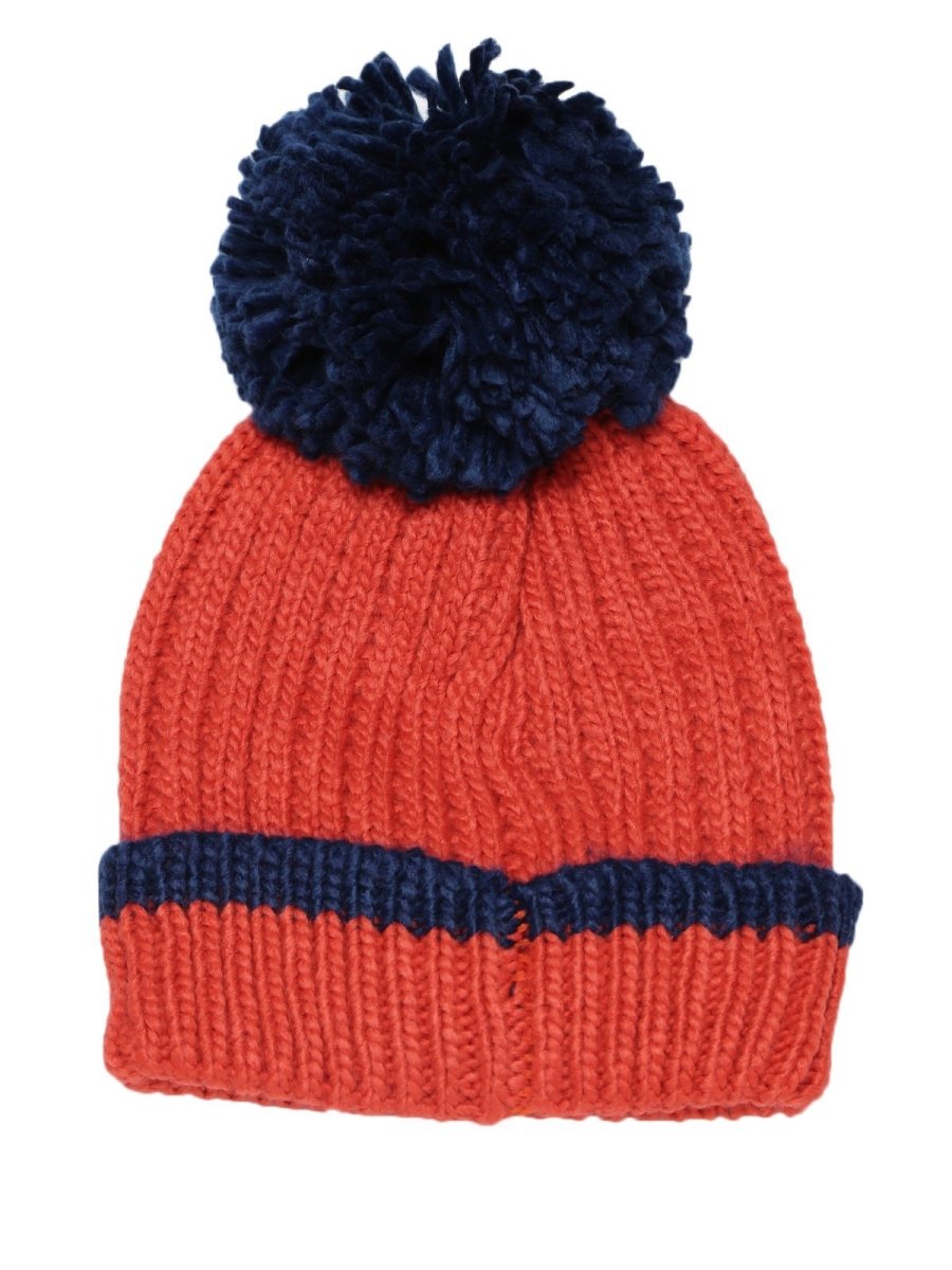 Baby Knitted Cap with Faux Fur - Red - WNCP-FURRD-6-3Y