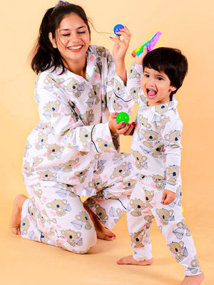Baby Koala Matching Pajama Set for Mom and Baby- Combo of 2 - Twinning Combo