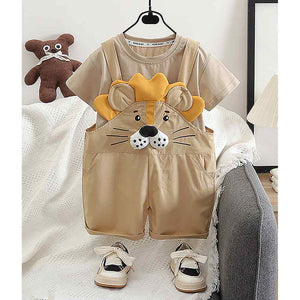 Baby Lion , 2 pcs Dungary style set for Toddlers and Kids - 1 - 2 Years Kids Clothing