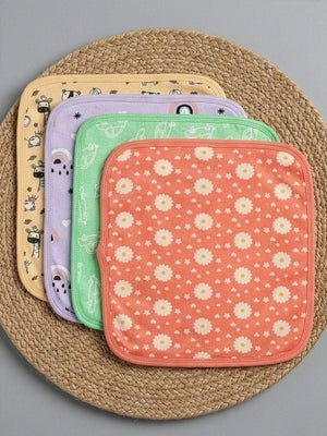 Baby Napkins Combo of 4-Vroom Vroom, Rusty Jungle, Coral Blossom & Lavender Twinkle - Onesize Baby Sleeping Bag