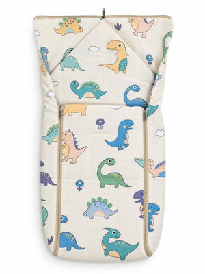 Baby Nest Muslin Sleeping Bag Portable Bed- Happy Dinos - Onesize Baby Nest