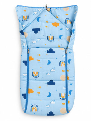 Baby Nest Muslin Sleeping Bag Portable Bed- Little Rainbow Dreams - Onesize Baby Nest