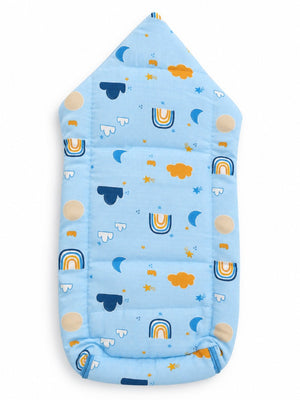 Baby Nest Muslin Sleeping Bag Portable Bed- Little Rainbow Dreams - Onesize Baby Nest