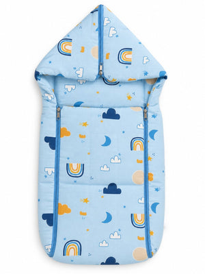 Baby Nest Muslin Sleeping Bag Portable Bed- Little Rainbow Dreams - Onesize Baby Nest