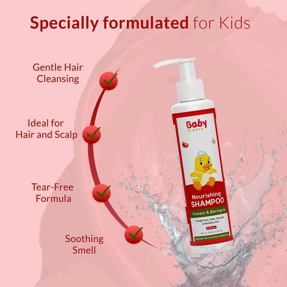 Baby Organo Ayurvedic Baby Shampoo for 0 - 15 Years Kids 200ml - Baby Shampoo & Body Wash