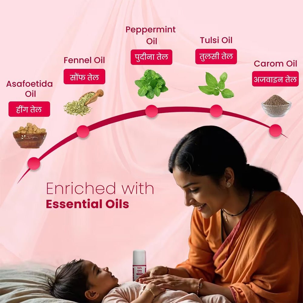 Baby Organo Ayurvedic Colic Relief Roll - On (0+ Months) - Anti Colic Hing Roll On