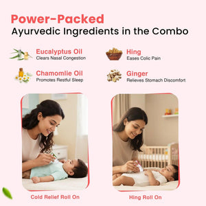 Baby Organo Ayurvedic Hing & Cold Relief Roll On Combo - Cold Relief Roll On