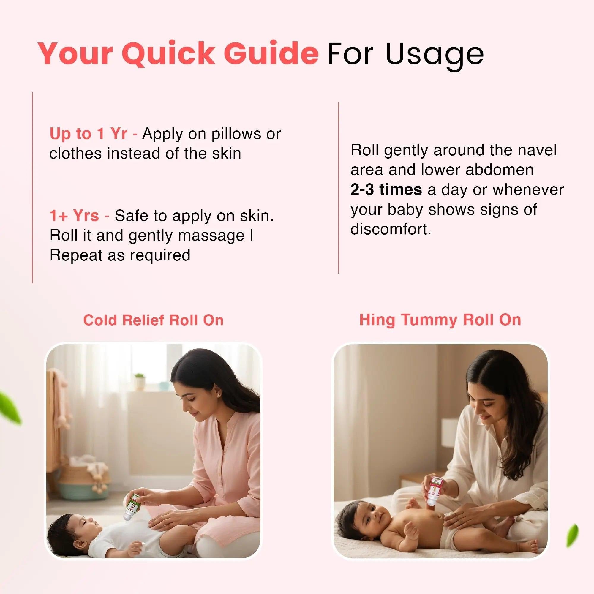 Baby Organo Ayurvedic Hing & Cold Relief Roll On Combo - Cold Relief Roll On