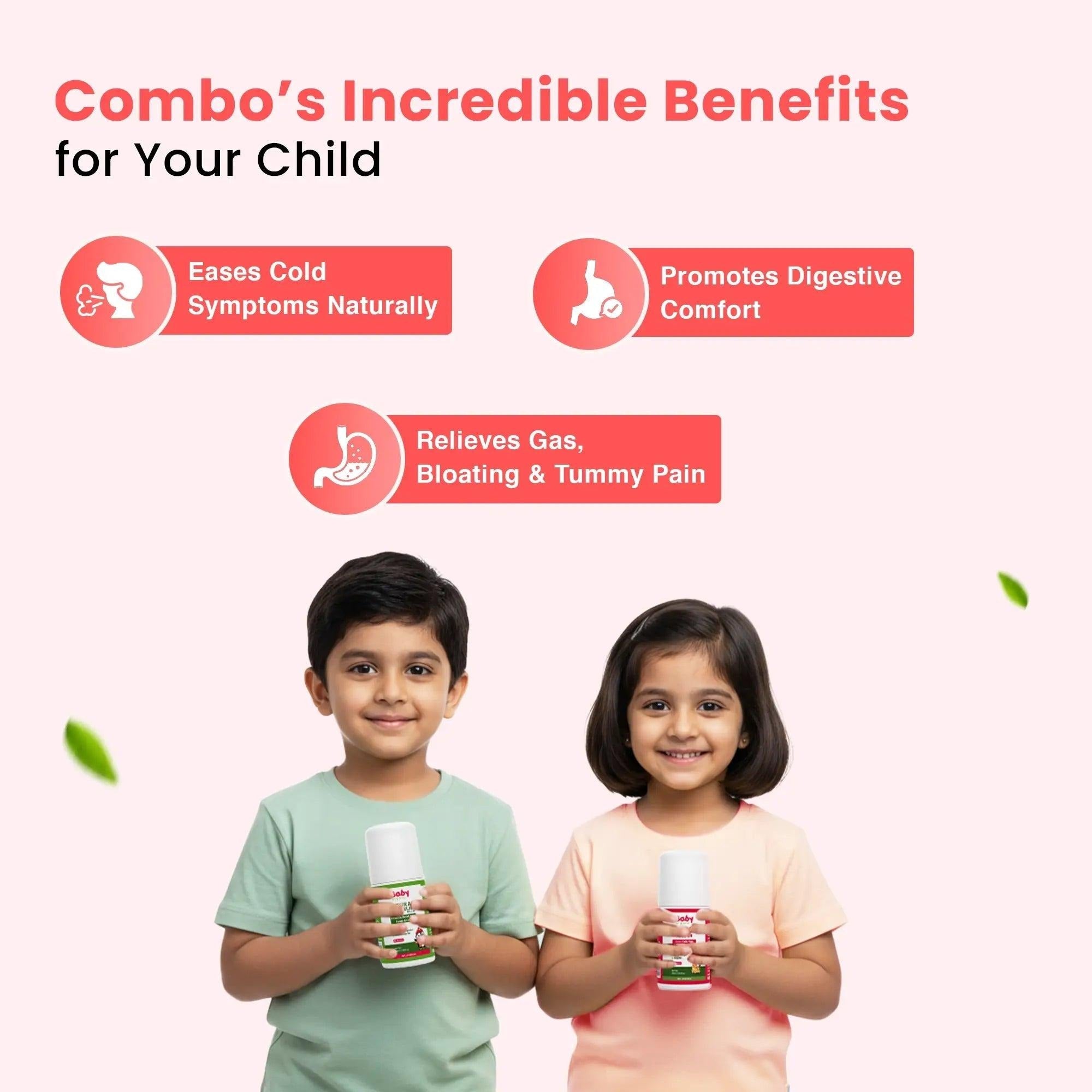 Baby Organo Ayurvedic Hing & Cold Relief Roll On Combo - Cold Relief Roll On