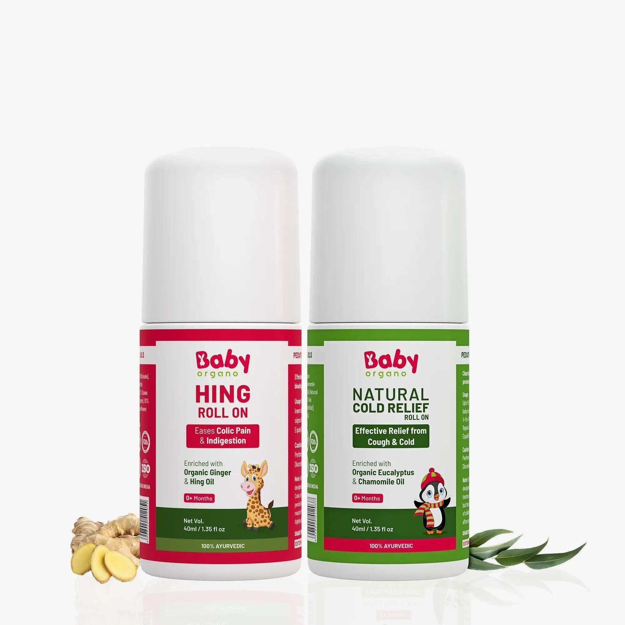 Baby Organo Ayurvedic Hing & Cold Relief Roll On Combo - Cold Relief Roll On