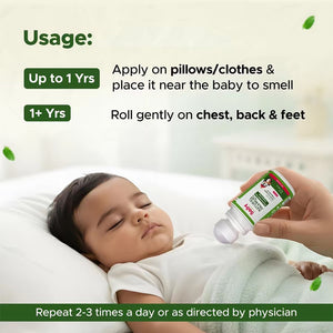 Baby Organo Gentle Ayurvedic Cold Relief Roll On for Kids – Pack of 2 - Cold Relief Roll On