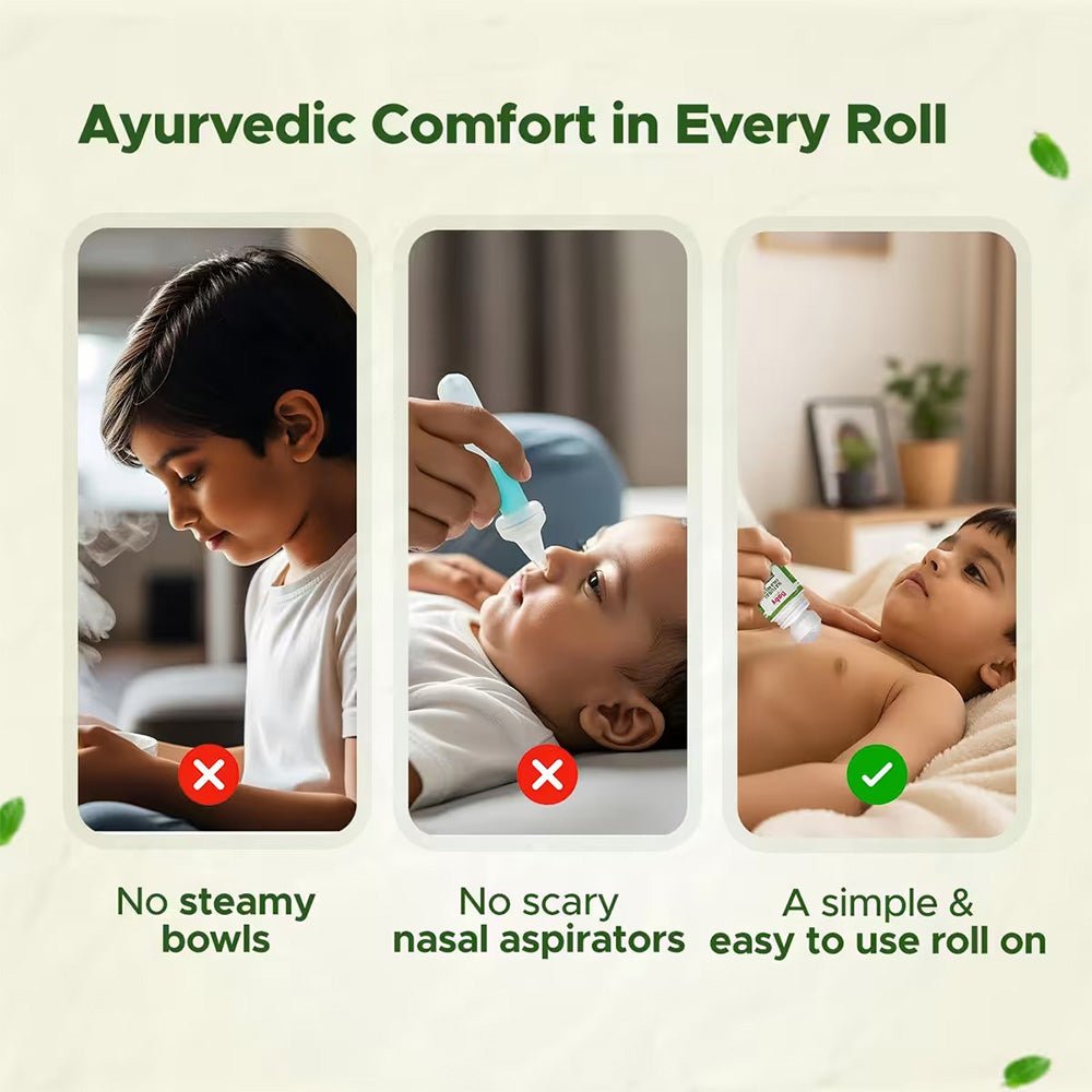 Baby Organo Natural Cold Relief Roll - on for Newborn Babies Cough & Cold, Nose Block, Chest Congestion (40ml) - Cold Relief Roll On