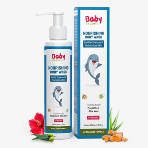 Baby Organo Nourishing Baby Body Wash | Cleanses and Moisturizes Skin, 200ml - Baby Shampoo & Body Wash