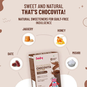 Baby Organo Nutriverse Chocovita 100% Ayurvedic Health Drink Daily Mix Powder for Kids 35g. (7gx5sachets) - Baby Food