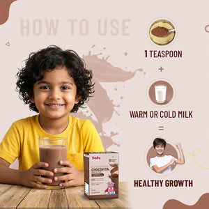 Baby Organo Nutriverse Chocovita 100% Ayurvedic Health Drink Daily Mix Powder for Kids 35g. (7gx5sachets) - Baby Food