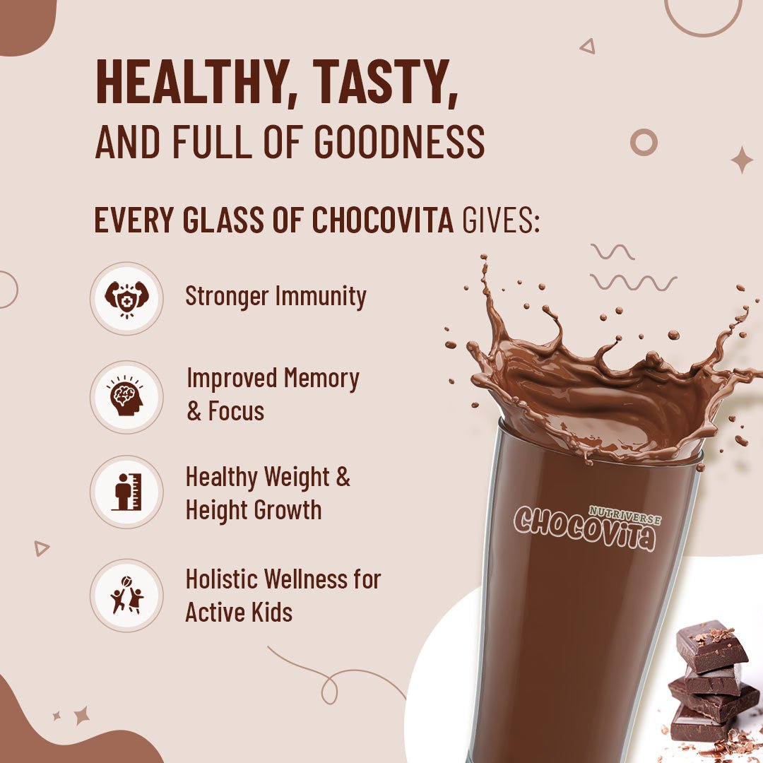 Baby Organo Nutriverse Chocovita 2+ Years Kids Health Drink Mix Powder | Plant Based Nutrition | Chocolate Flavor 300gm - BOTMSMMC