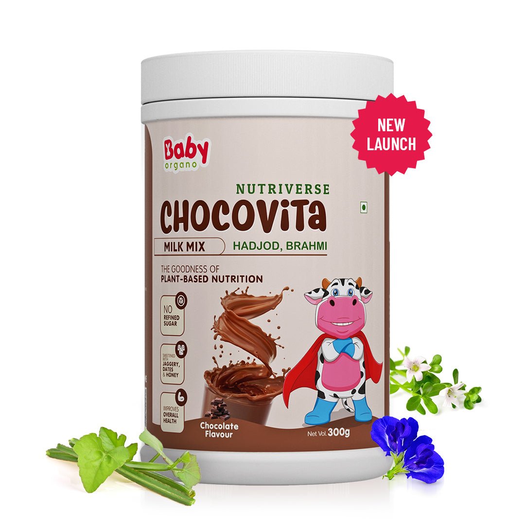 Baby Organo Nutriverse Chocovita 2+ Years Kids Health Drink Mix Powder | Plant Based Nutrition | Chocolate Flavor 300gm - BOTMSMMC