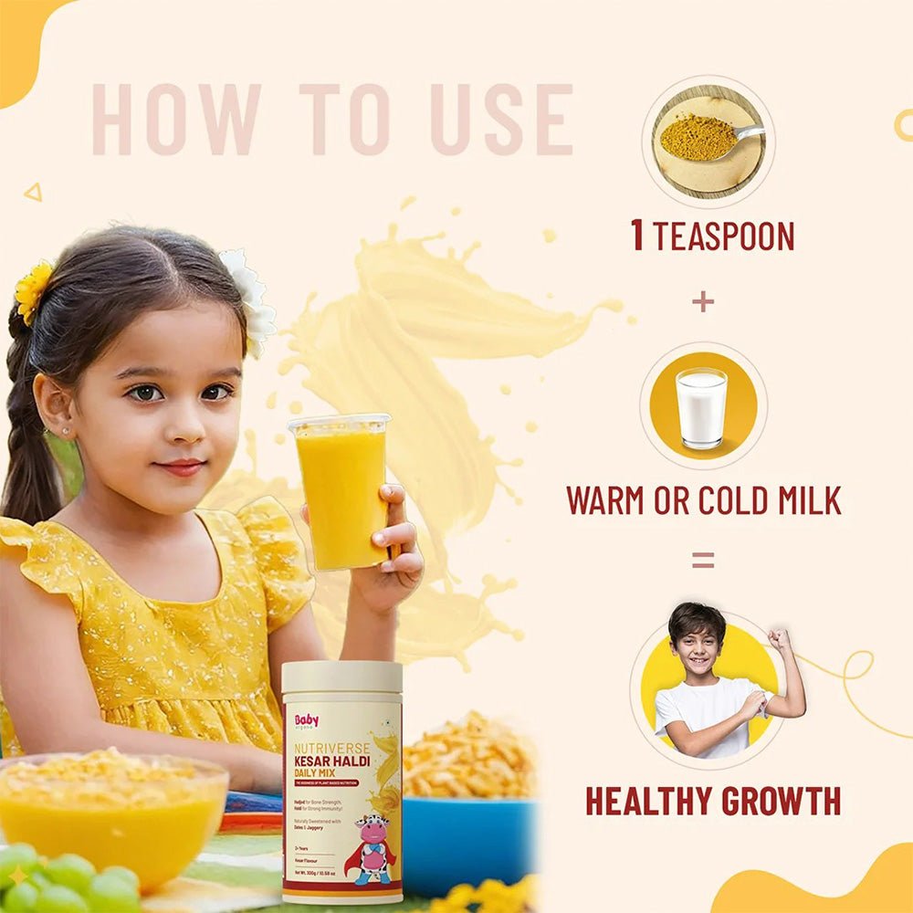 Baby Organo Nutriverse Kesar Haldi Milk Mix 300gm - Baby Food