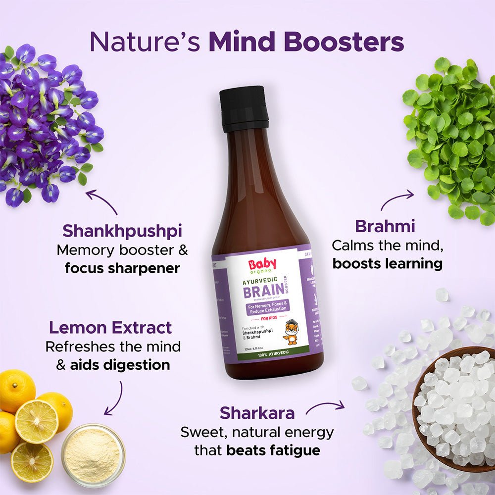 Baby Organo Shankhpushpi & Brahmi Brain Booster Syrup for Kids - Baby Food