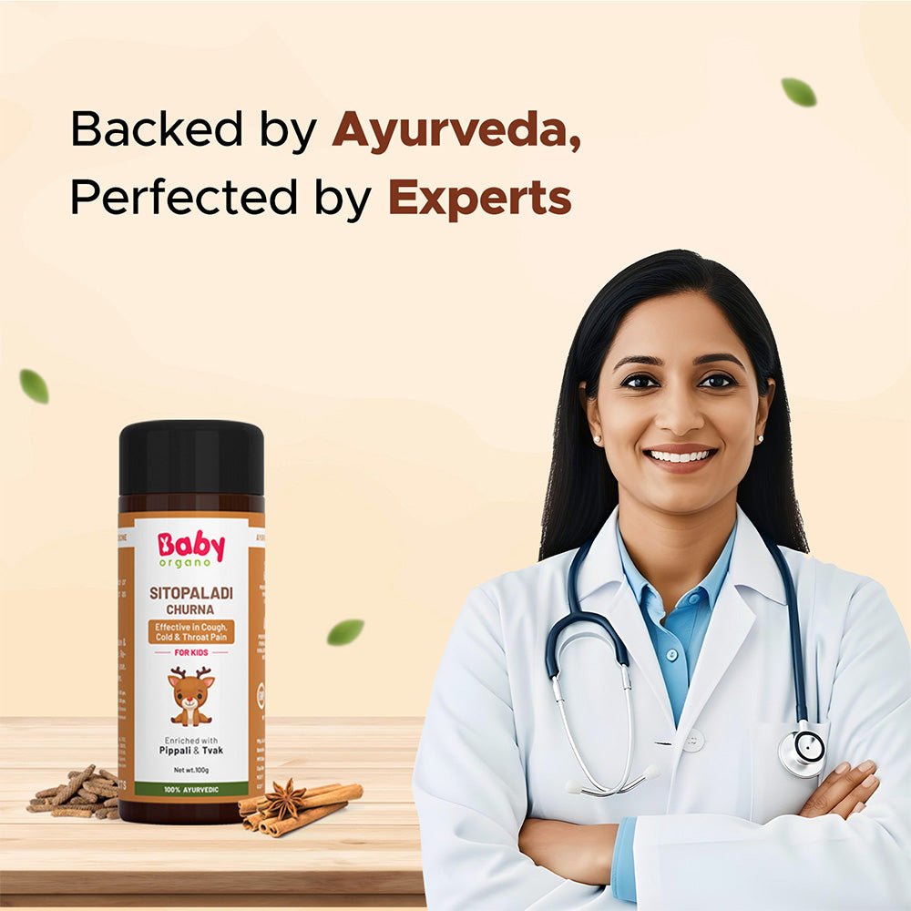 Baby Organo Sitopaladi Churna for Cough & Cold in Kids - Cold Relief Roll On