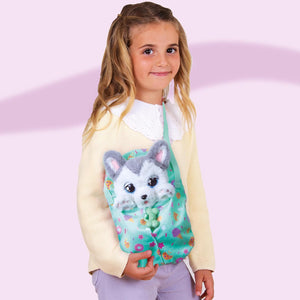 BABY PAWS Siberian Husky Puppy with Cute Swaddle Bag | Musical & Electronic Pet for Girls - Soft Toy
