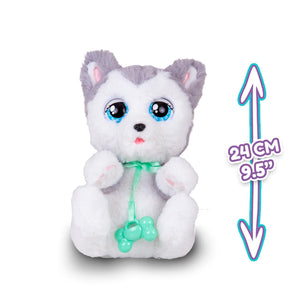 BABY PAWS Siberian Husky Puppy with Cute Swaddle Bag | Musical & Electronic Pet for Girls - Soft Toy