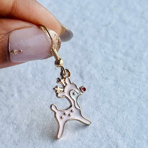 Baby Pink Doe the Deer Christmas Party Wear fashion accessories Earrings - 