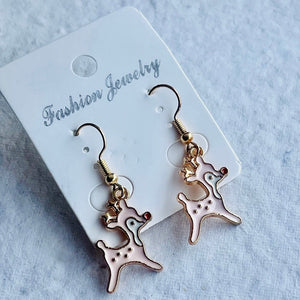 Baby Pink Doe the Deer Christmas Party Wear fashion accessories Earrings - 