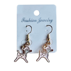 Baby Pink Doe the Deer Christmas Party Wear fashion accessories Earrings - 