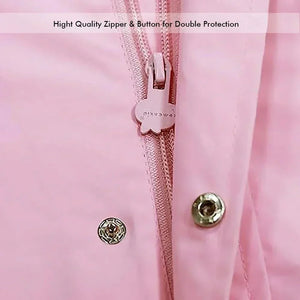 Baby Pink Rabbit Theme All Over Jumpsuit / Playsuit Raincoat for Kids - Little Surprise BoxBaby Pink Rabbit Theme All Over Jumpsuit / Playsuit Raincoat for Kids