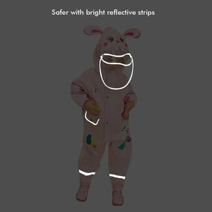 Baby Pink Rabbit Theme All Over Jumpsuit / Playsuit Raincoat for Kids - Little Surprise BoxBaby Pink Rabbit Theme All Over Jumpsuit / Playsuit Raincoat for Kids