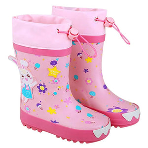 Baby Pink Rabbit Theme Flexible Rubber Rain Gumboots for Kids - Little Surprise BoxBaby Pink Rabbit Theme Flexible Rubber Rain Gumboots for Kids