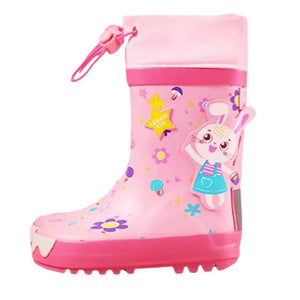 Baby Pink Rabbit Theme Flexible Rubber Rain Gumboots for Kids - Little Surprise BoxBaby Pink Rabbit Theme Flexible Rubber Rain Gumboots for Kids