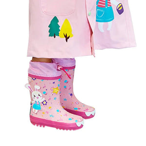 Baby Pink Rabbit Theme Flexible Rubber Rain Gumboots for Kids - Little Surprise BoxBaby Pink Rabbit Theme Flexible Rubber Rain Gumboots for Kids