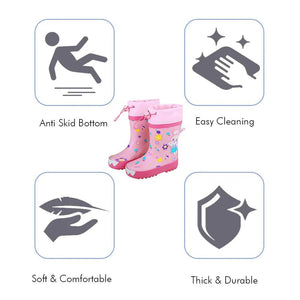 Baby Pink Rabbit Theme Flexible Rubber Rain Gumboots for Kids - Little Surprise BoxBaby Pink Rabbit Theme Flexible Rubber Rain Gumboots for Kids