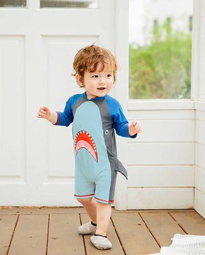 Baby Shark Boys Swimsuit - 1 - 2 Years Kids Swimwear