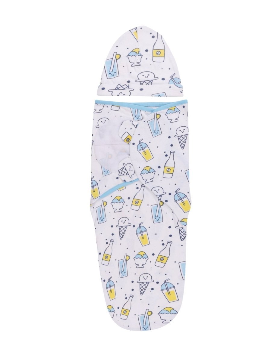 Baby Swaddle Blanket and Cap Set- My Smoothie - SWD-SMTH-0-3