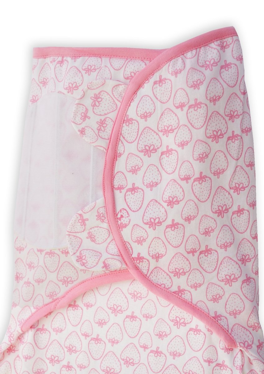 Baby Swaddle Blanket and Cap Set- Sweet Strawberry - SWD-STRW-0-3