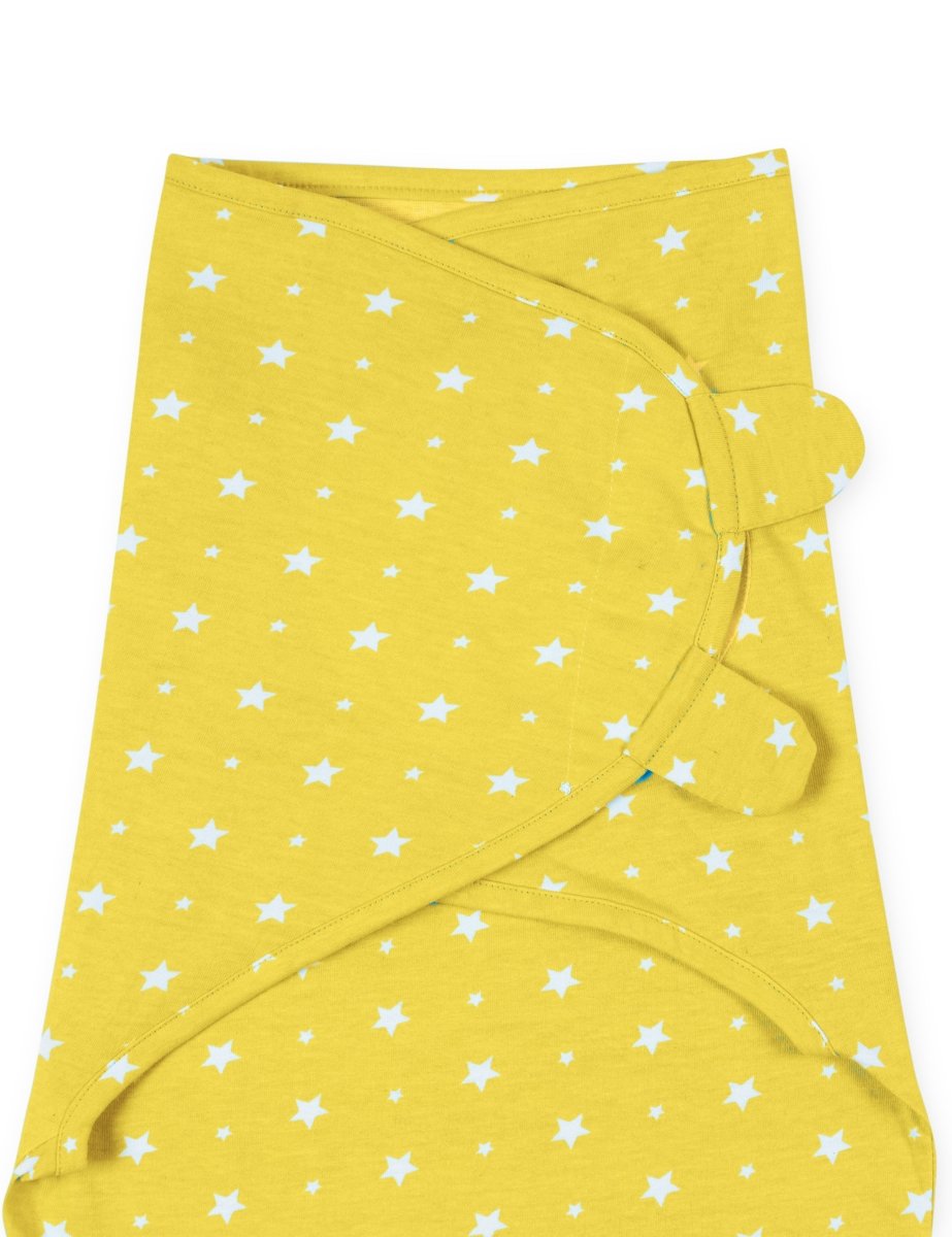 Baby Swaddle Blanket and Cap Set Yellow Star - SWD-YLSTR-0-3