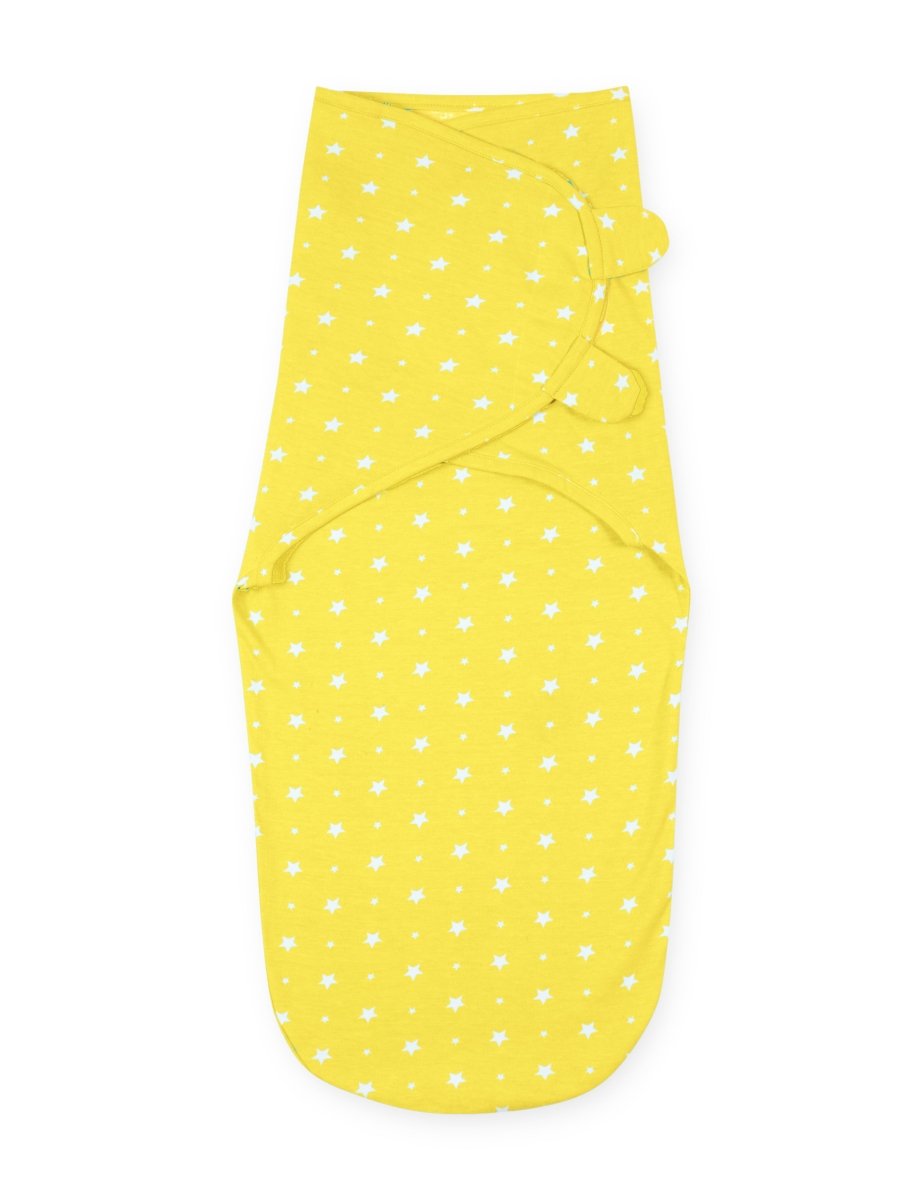Baby Swaddle Blanket and Cap Set Yellow Star - SWD-YLSTR-0-3