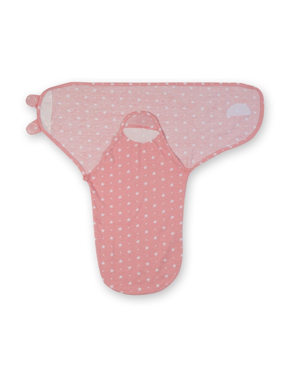 Baby Swaddle Blanket with Cap- Pink Star - SWD-PNKSR-0-3