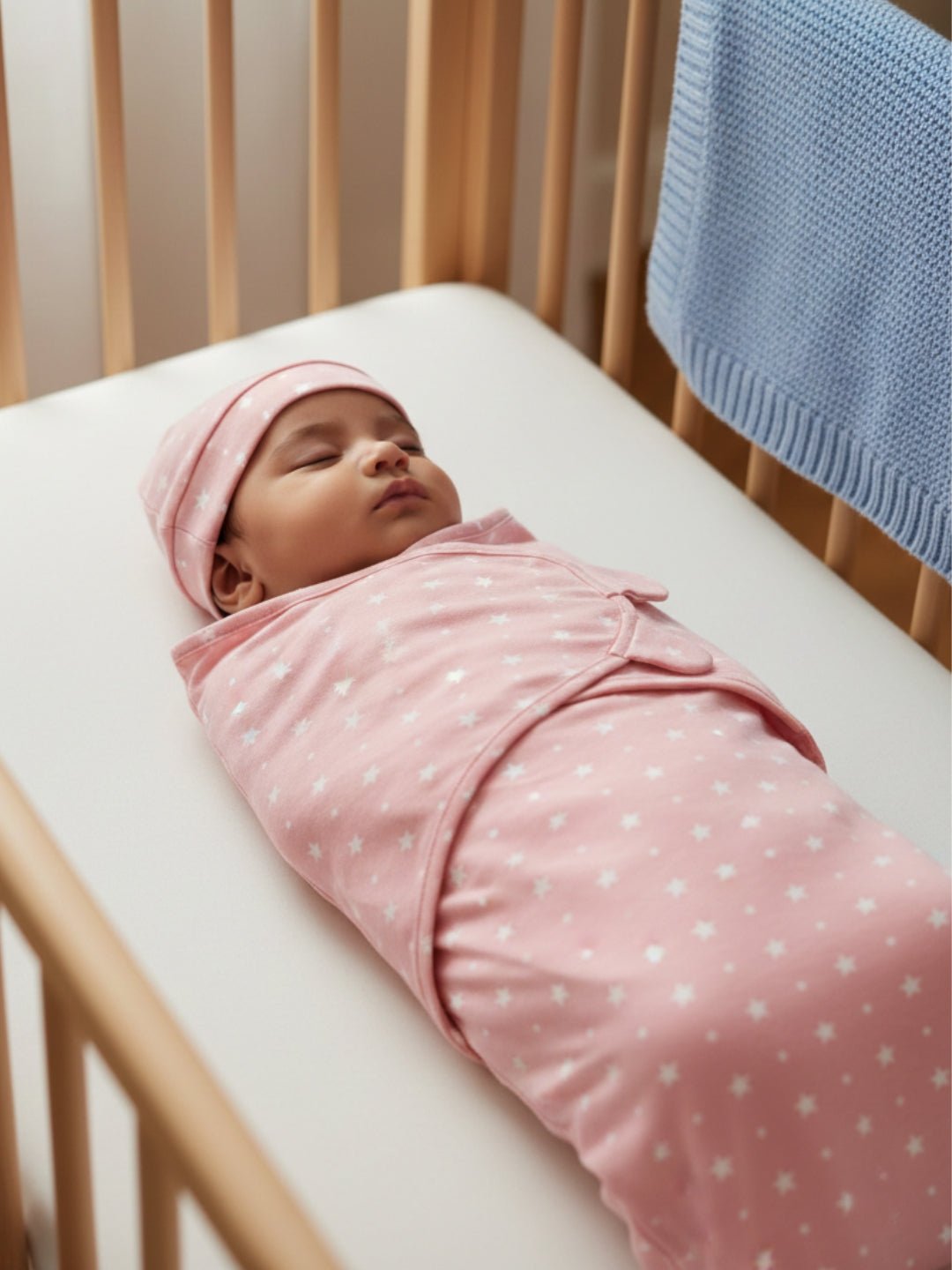 Baby Swaddle Combo - Blue, Pink & Yellow Star - 0 - 3 Months Baby Swaddle Blankets